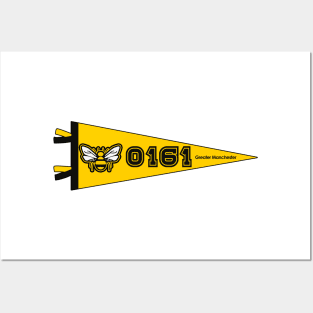 0161 Greater Manchester Bee Sports Varsity Pennant Posters and Art